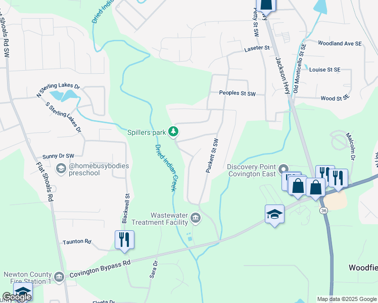 map of restaurants, bars, coffee shops, grocery stores, and more near 9171 Jefferson Avenue Southwest in Covington