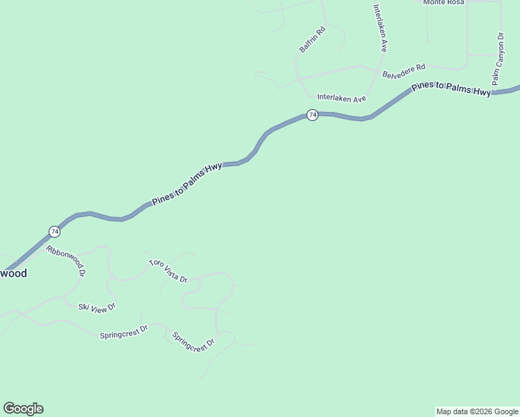 map of restaurants, bars, coffee shops, grocery stores, and more near 1 Palm Canyon Drive in Mountain Center