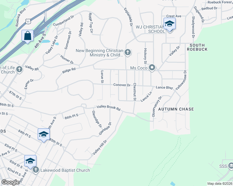 map of restaurants, bars, coffee shops, grocery stores, and more near 401 Maple Street in Birmingham