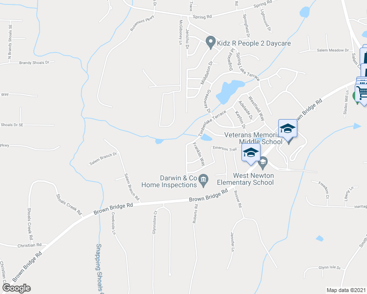 map of restaurants, bars, coffee shops, grocery stores, and more near 245 Timberlake Terrace in Covington