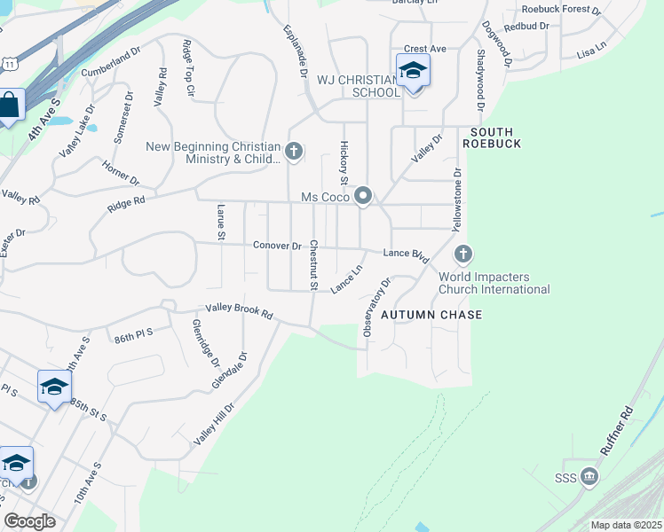 map of restaurants, bars, coffee shops, grocery stores, and more near 408 Hickory Street in Birmingham