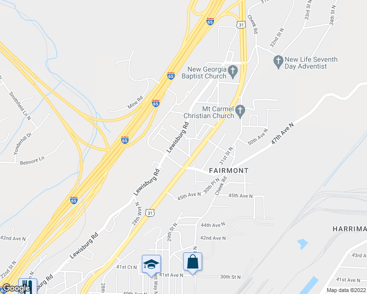 map of restaurants, bars, coffee shops, grocery stores, and more near 2912 48th Avenue North in Birmingham