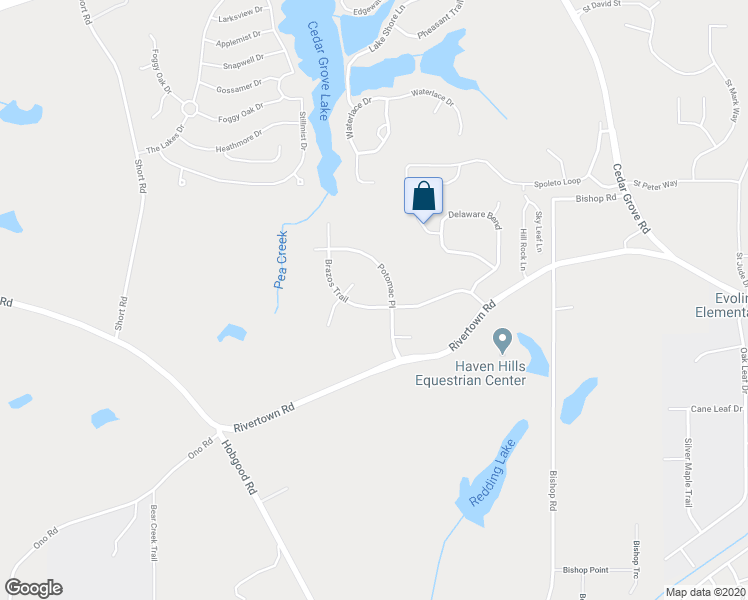 map of restaurants, bars, coffee shops, grocery stores, and more near 7627 Brazos Trail in Fairburn