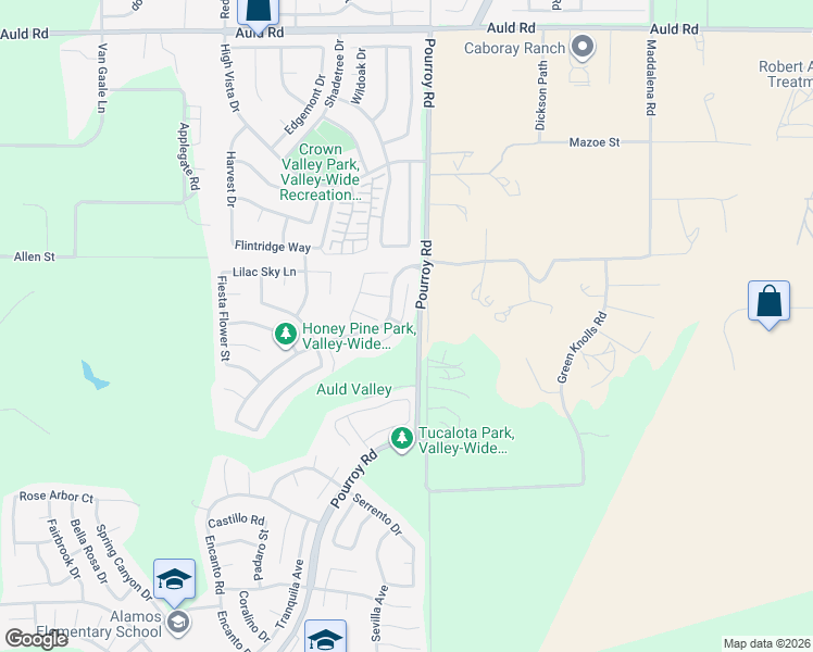 map of restaurants, bars, coffee shops, grocery stores, and more near 37580 River Oats Lane in Murrieta