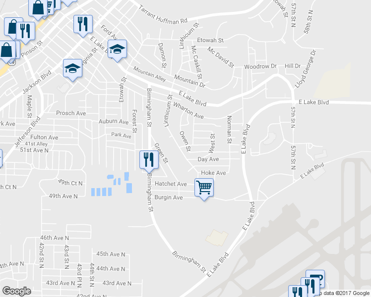 map of restaurants, bars, coffee shops, grocery stores, and more near 1824 Ligon Avenue in Birmingham