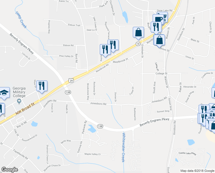 map of restaurants, bars, coffee shops, grocery stores, and more near 3598 Brookstone Way in Union City
