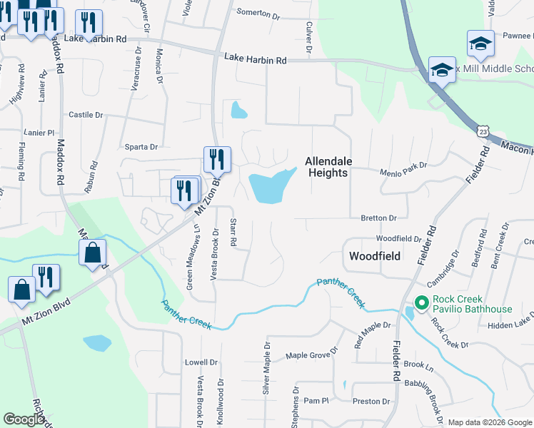 map of restaurants, bars, coffee shops, grocery stores, and more near 2849 Heritage Lane in Morrow