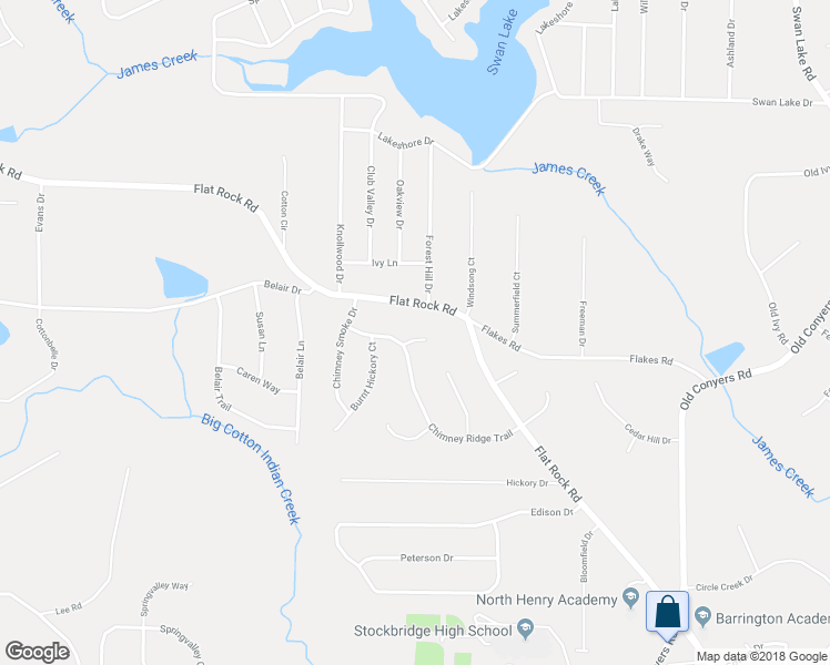 map of restaurants, bars, coffee shops, grocery stores, and more near 5 Hickory Cove in Stockbridge