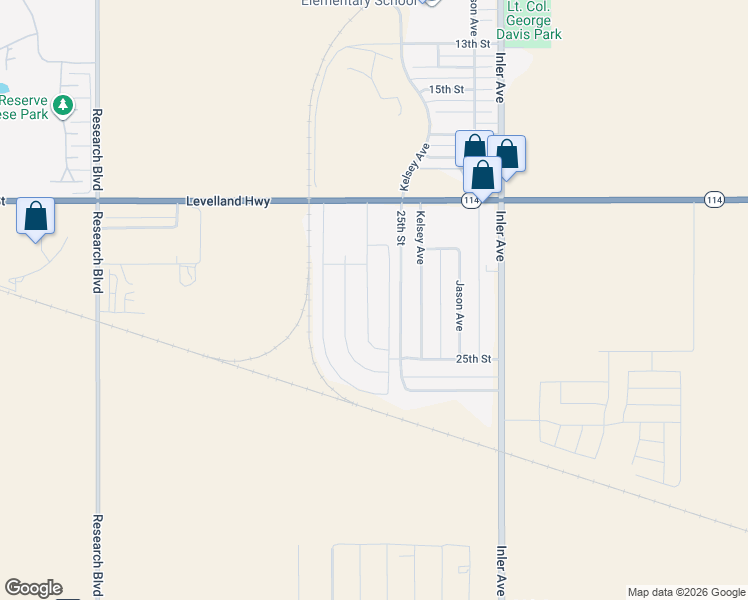 map of restaurants, bars, coffee shops, grocery stores, and more near 8981-8999 25th Street in Lubbock