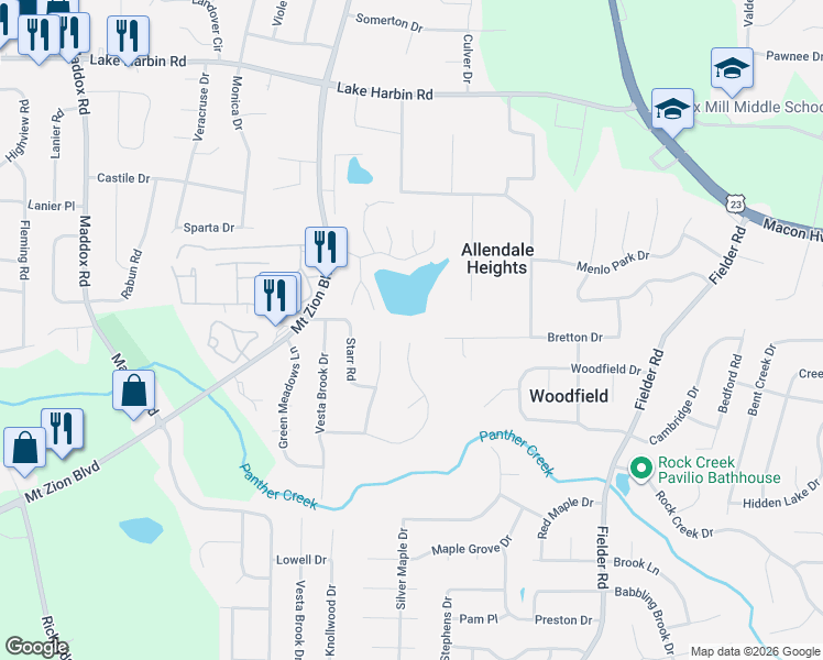 map of restaurants, bars, coffee shops, grocery stores, and more near 2849 Heritage Lane in Morrow