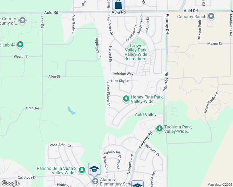 map of restaurants, bars, coffee shops, grocery stores, and more near 31583 Desert Holly Place in Murrieta
