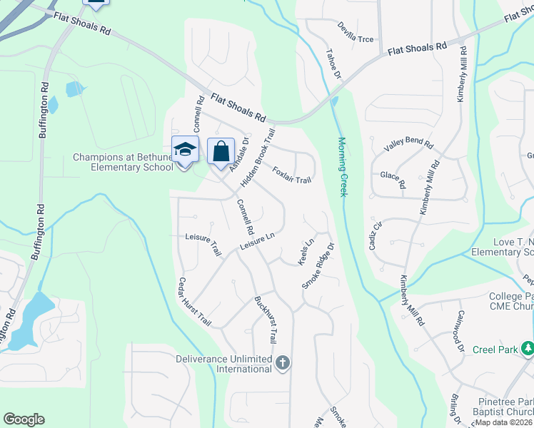 map of restaurants, bars, coffee shops, grocery stores, and more near 320 Pointer Court in College Park