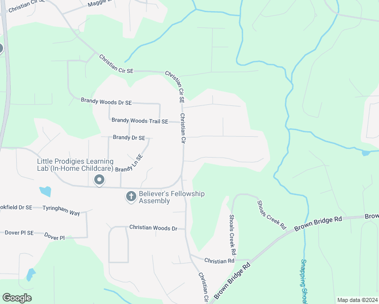 map of restaurants, bars, coffee shops, grocery stores, and more near 1680 Christian Circle Southeast in Conyers