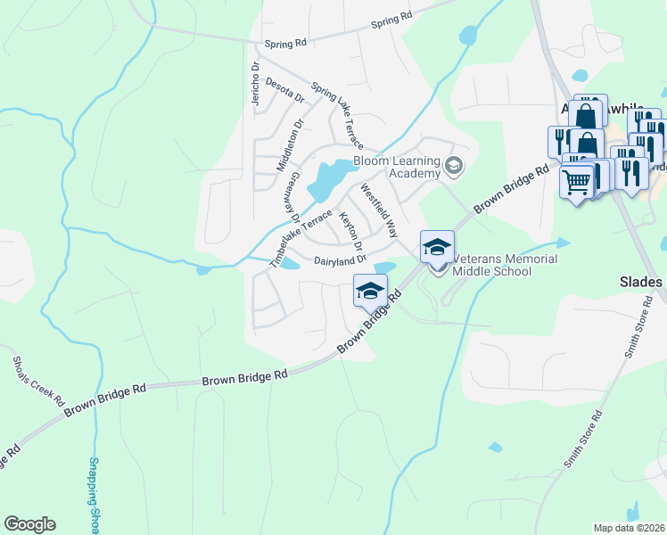 map of restaurants, bars, coffee shops, grocery stores, and more near 200 Dairyland Drive in Covington