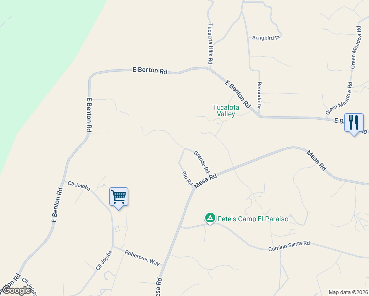 map of restaurants, bars, coffee shops, grocery stores, and more near 37620 Grande Road in Temecula