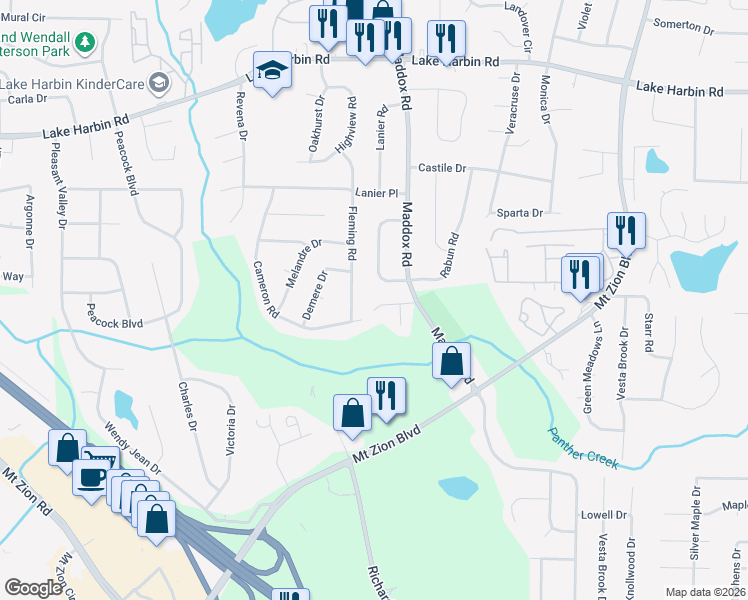 map of restaurants, bars, coffee shops, grocery stores, and more near 2346 Carousel Park Drive in Morrow