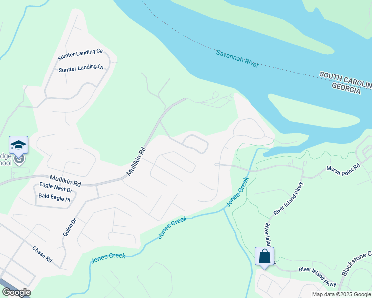 map of restaurants, bars, coffee shops, grocery stores, and more near 1112 Hunters Cove in Evans