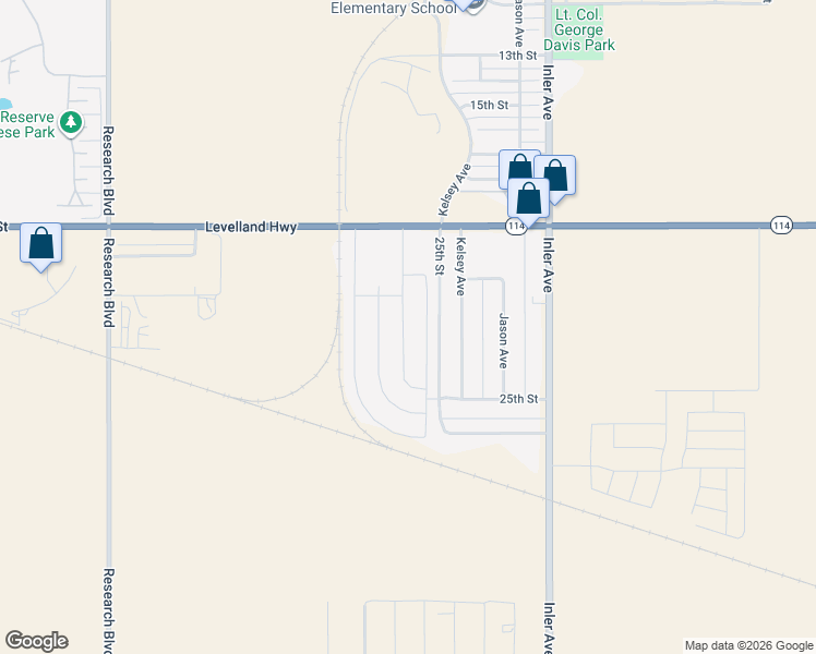 map of restaurants, bars, coffee shops, grocery stores, and more near 8981-8999 25th Street in Lubbock