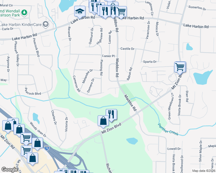 map of restaurants, bars, coffee shops, grocery stores, and more near 2346 Carousel Park Dr in Morrow