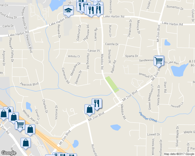 map of restaurants, bars, coffee shops, grocery stores, and more near 2364 Carousel Park Dr in Morrow