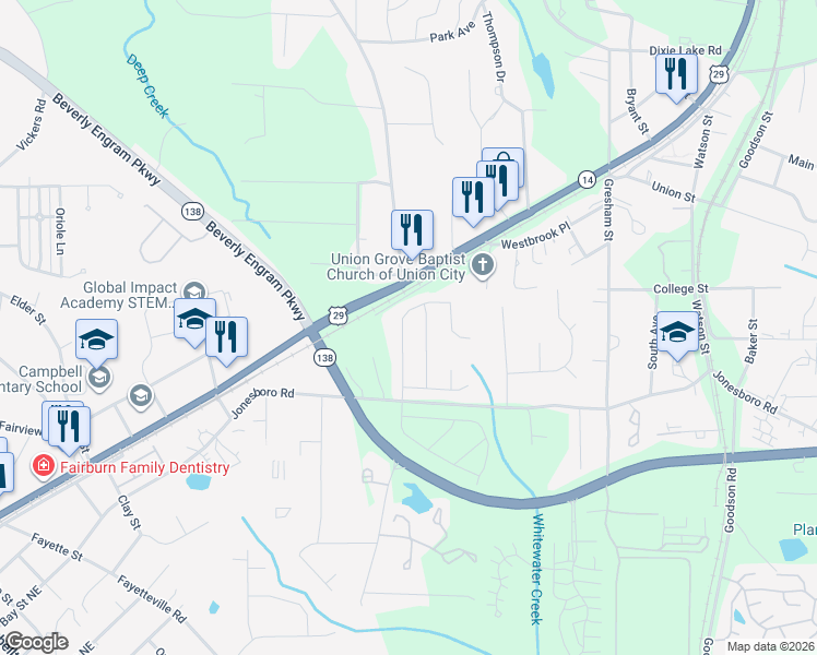 map of restaurants, bars, coffee shops, grocery stores, and more near 3531 Brookstone Way in Union City