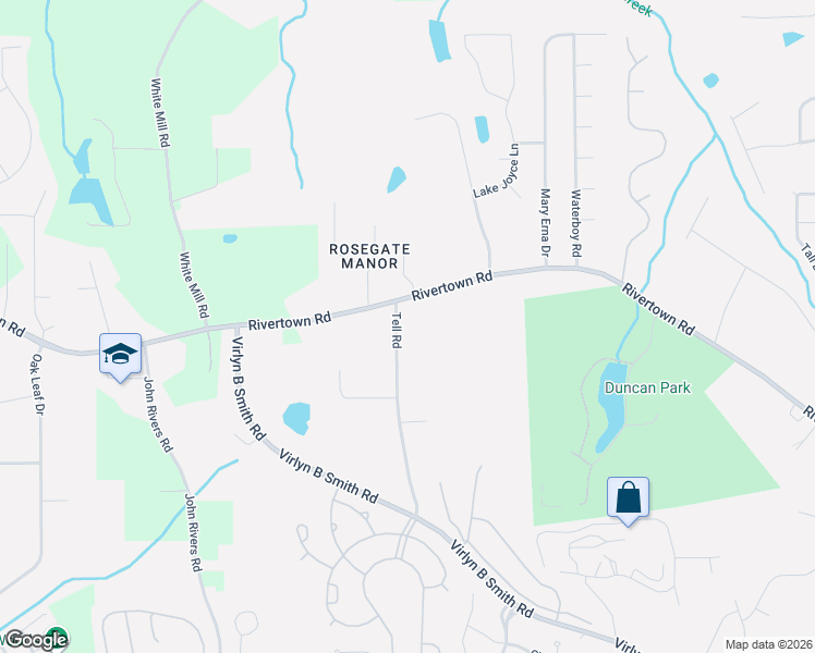 map of restaurants, bars, coffee shops, grocery stores, and more near 6740 Tell Road in Fairburn