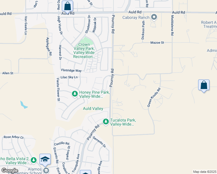 map of restaurants, bars, coffee shops, grocery stores, and more near 37580 River Oats Lane in Murrieta