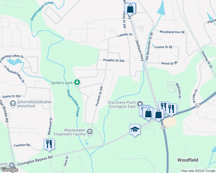 map of restaurants, bars, coffee shops, grocery stores, and more near 9176 Carr Circle in Covington