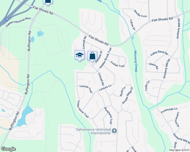 map of restaurants, bars, coffee shops, grocery stores, and more near 110 Hidden Brook Court in Atlanta