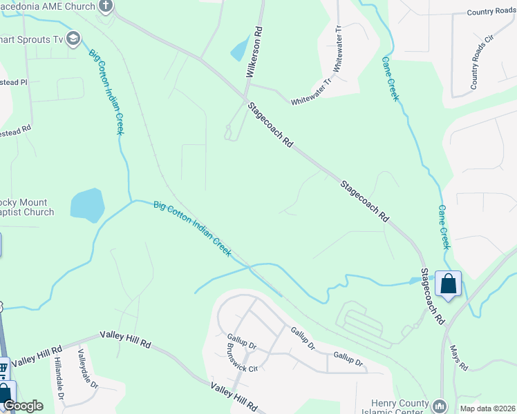 map of restaurants, bars, coffee shops, grocery stores, and more near 717 Stagecoach Road in Stockbridge