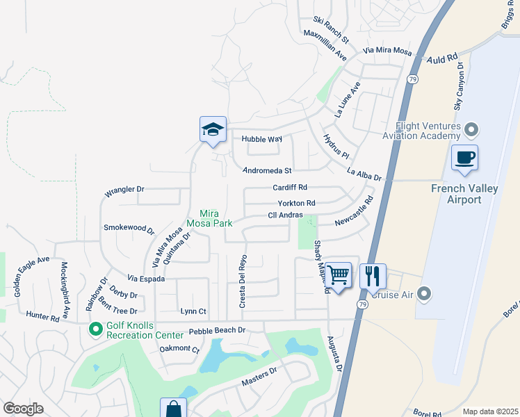 map of restaurants, bars, coffee shops, grocery stores, and more near 29623 Yorkton Road in Murrieta