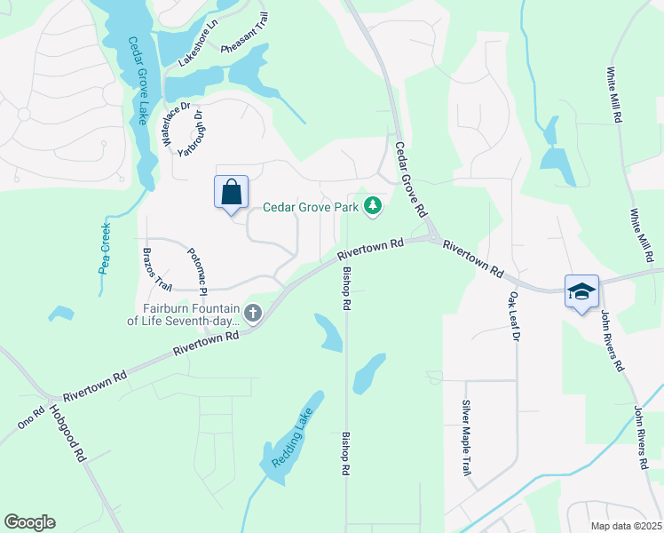 map of restaurants, bars, coffee shops, grocery stores, and more near 7516 RiverTown Road in Fairburn