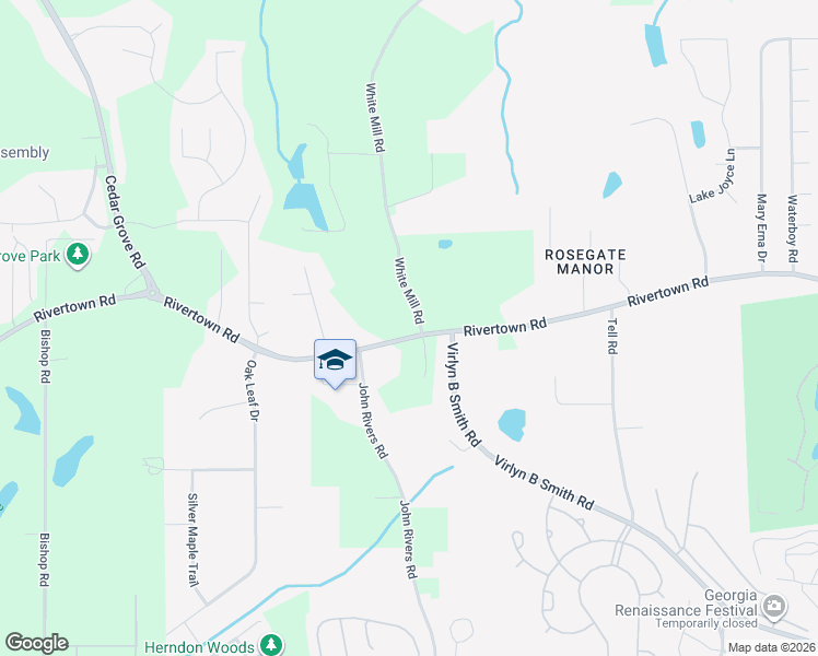 map of restaurants, bars, coffee shops, grocery stores, and more near 7055 RiverTown Road in Fairburn