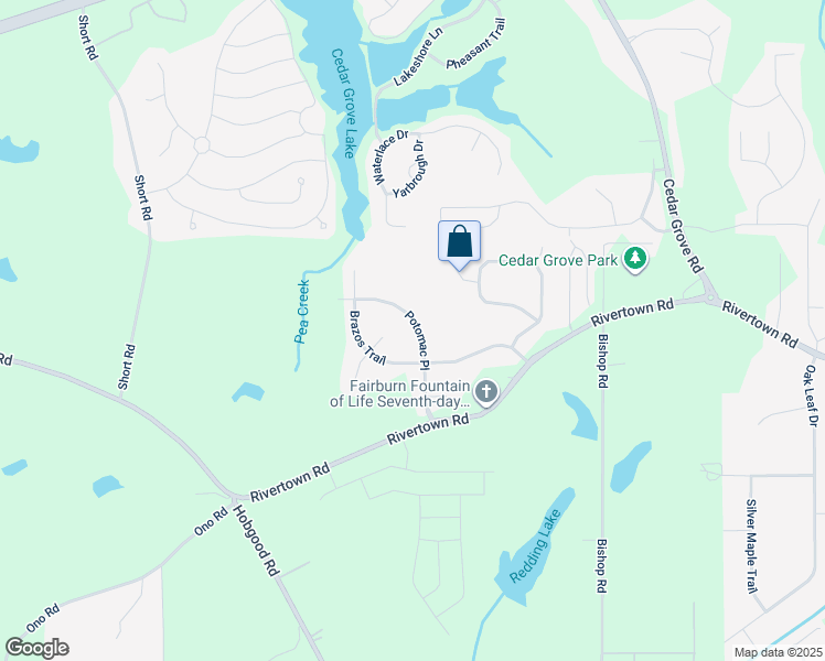 map of restaurants, bars, coffee shops, grocery stores, and more near 6803 Potomac Place in Fairburn