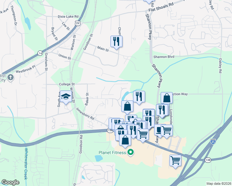 map of restaurants, bars, coffee shops, grocery stores, and more near 3405 Summer Brooke Way in Union City
