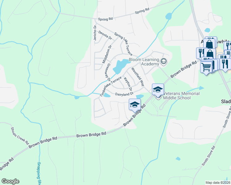 map of restaurants, bars, coffee shops, grocery stores, and more near 200 Dairyland Drive in Covington