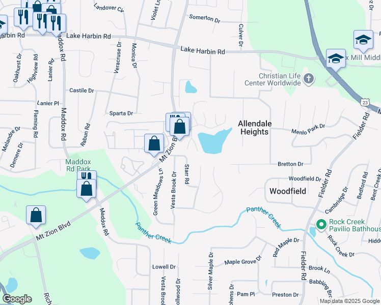 map of restaurants, bars, coffee shops, grocery stores, and more near 6580 Planters Court in Morrow