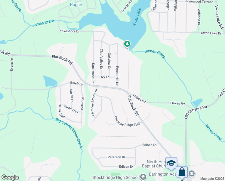 map of restaurants, bars, coffee shops, grocery stores, and more near 5 Hickory Cove in Stockbridge