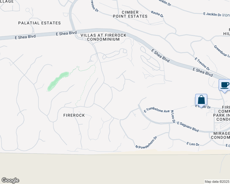 map of restaurants, bars, coffee shops, grocery stores, and more near 9655 Rock Ridge Trail in Fountain Hills