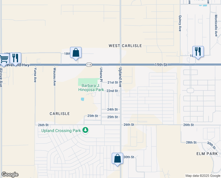 map of restaurants, bars, coffee shops, grocery stores, and more near 2201 Urbana Ave in Lubbock