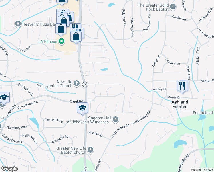 map of restaurants, bars, coffee shops, grocery stores, and more near 355 Espana Street in Atlanta