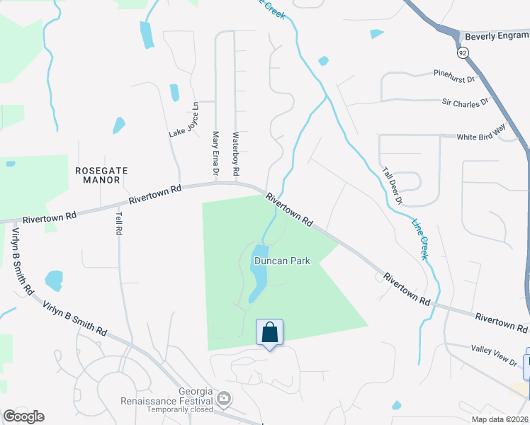 map of restaurants, bars, coffee shops, grocery stores, and more near 6530 RiverTown Road in Fairburn