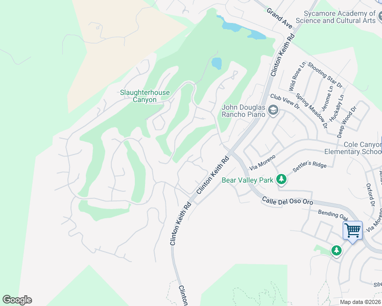 map of restaurants, bars, coffee shops, grocery stores, and more near 38551 Lochinvar Court in Murrieta