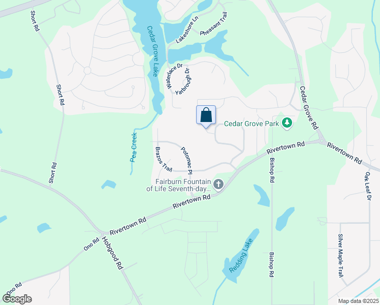 map of restaurants, bars, coffee shops, grocery stores, and more near 6802 Potomac Place in Fairburn