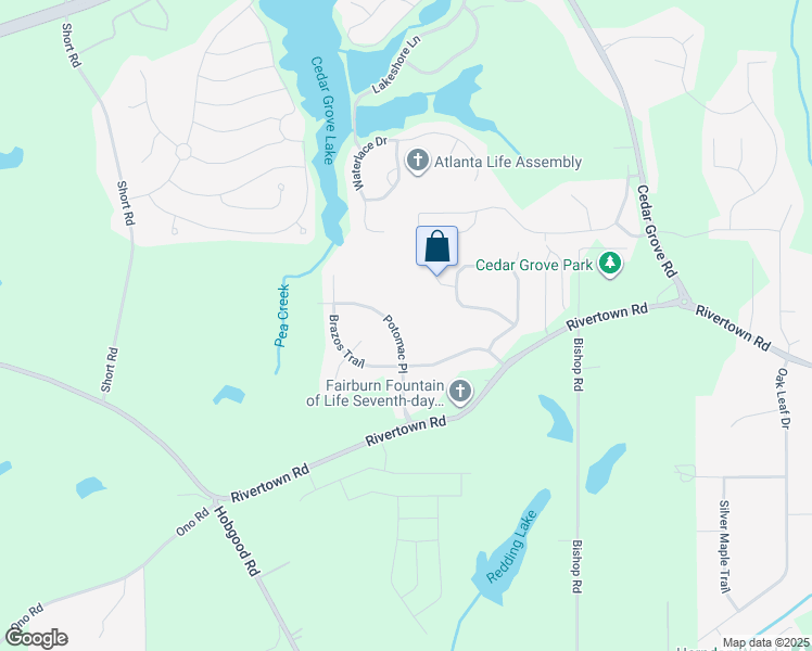 map of restaurants, bars, coffee shops, grocery stores, and more near 6810 Potomac Place in Fairburn