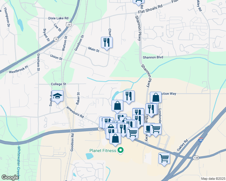 map of restaurants, bars, coffee shops, grocery stores, and more near 3403 Summer Brooke Way in Union City