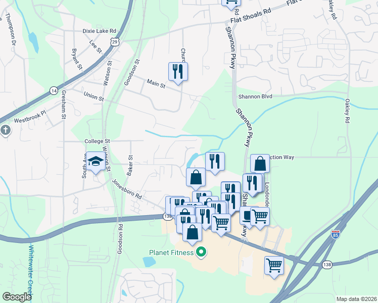 map of restaurants, bars, coffee shops, grocery stores, and more near 7623 McGillicuty Drive in Union City