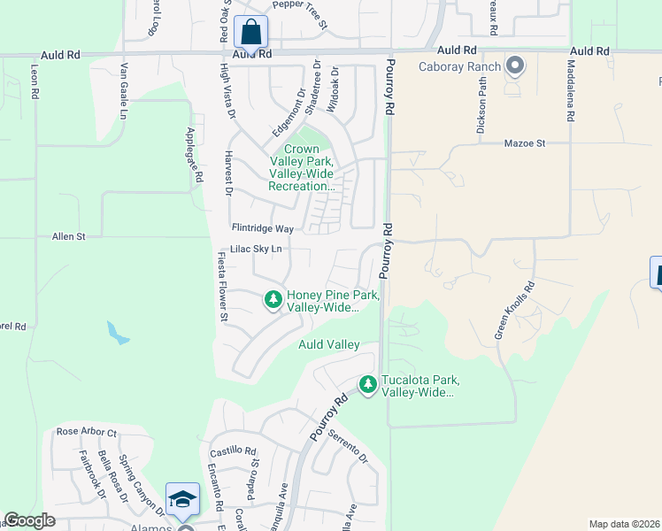 map of restaurants, bars, coffee shops, grocery stores, and more near 31862 Cotton Thorn Court in Murrieta