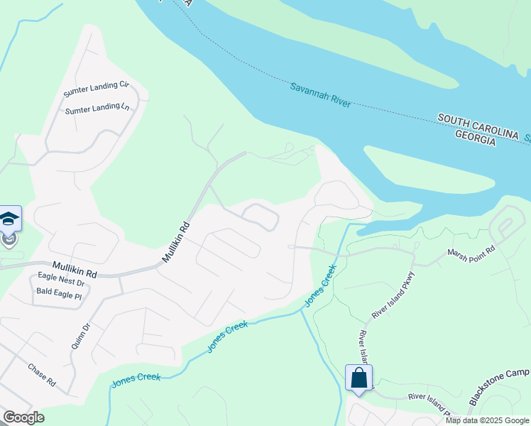 map of restaurants, bars, coffee shops, grocery stores, and more near 1145 Hunters Cove in Evans