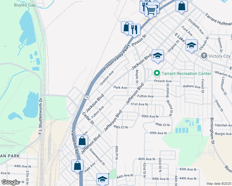 map of restaurants, bars, coffee shops, grocery stores, and more near 1208 Fulton Avenue in Birmingham